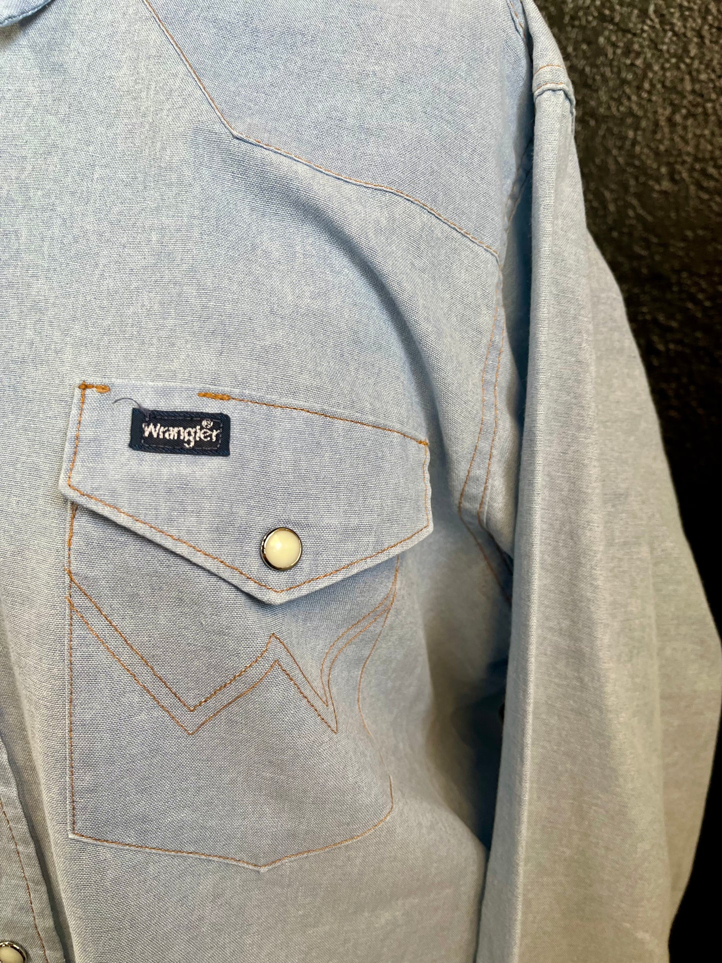 Vintage Wrangler Chambray Demin Pearl Snap