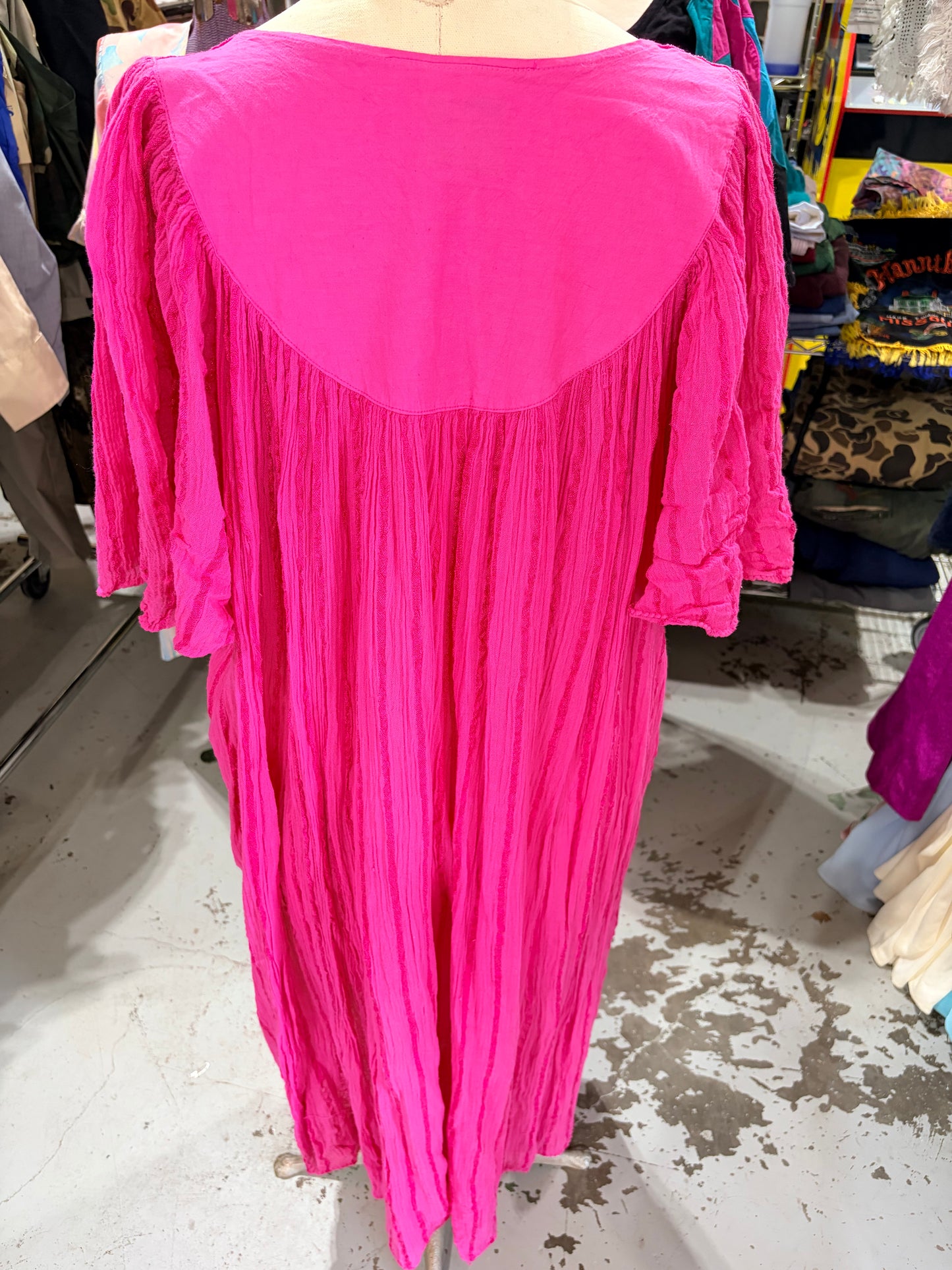 90s Tropical Escape Hot Pink MuuMuu