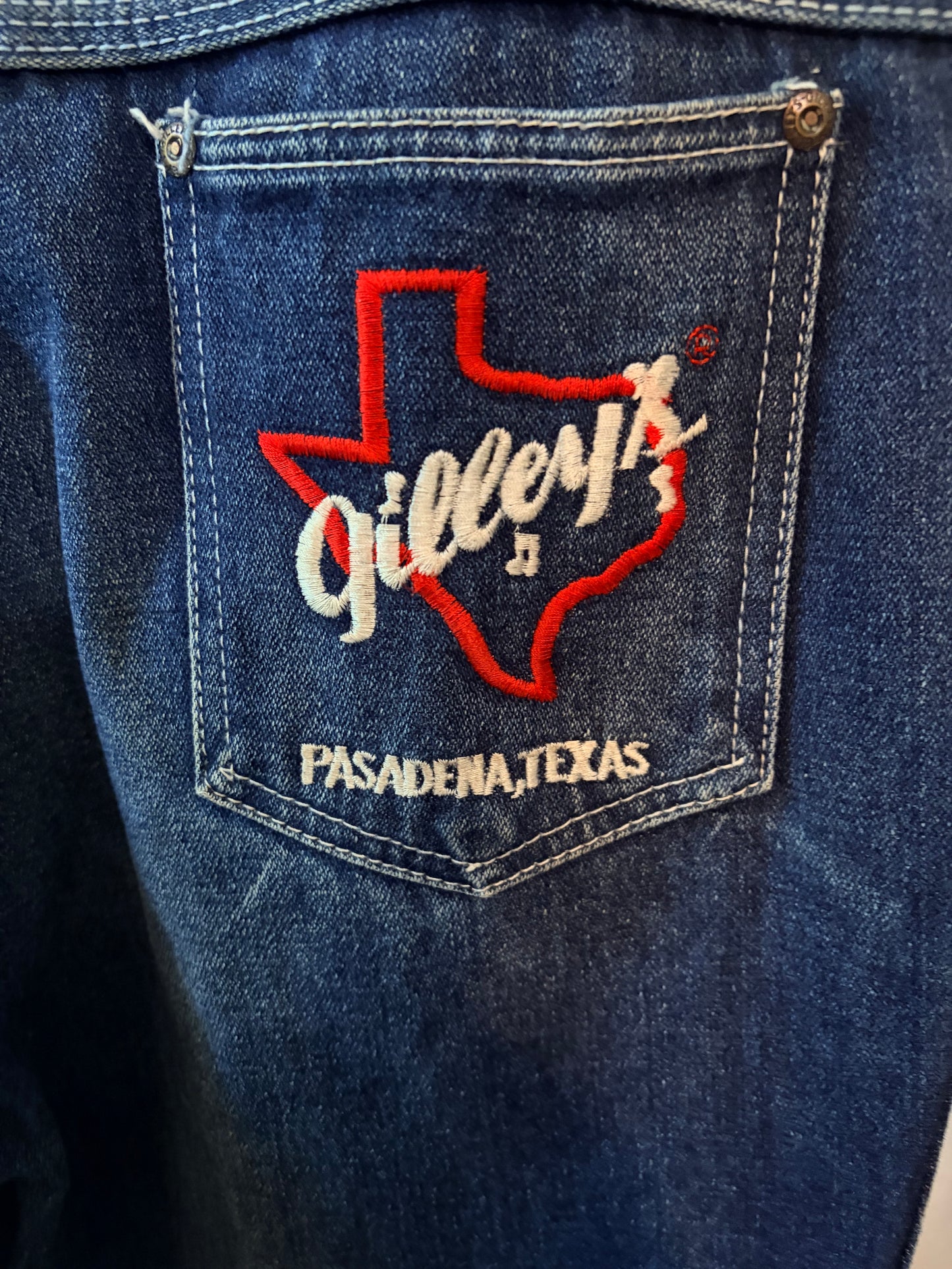 1980's Vintage Gilley’s Pasadena Embroidered Indigo Denim Jeans