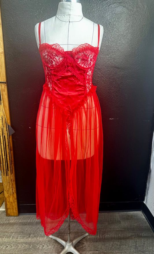 Vintage Emil Bole Red Negligee