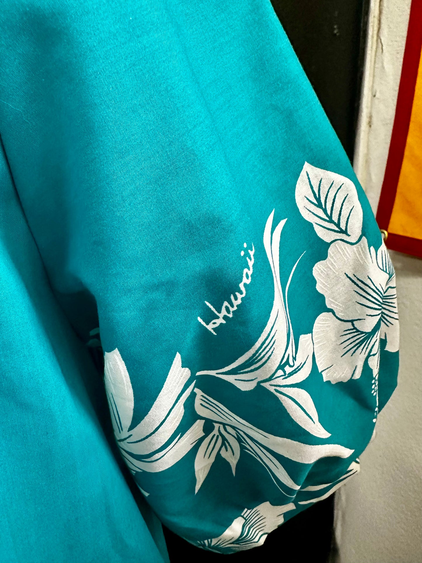 Vintage Royal Creations Hawaii Teal Dress