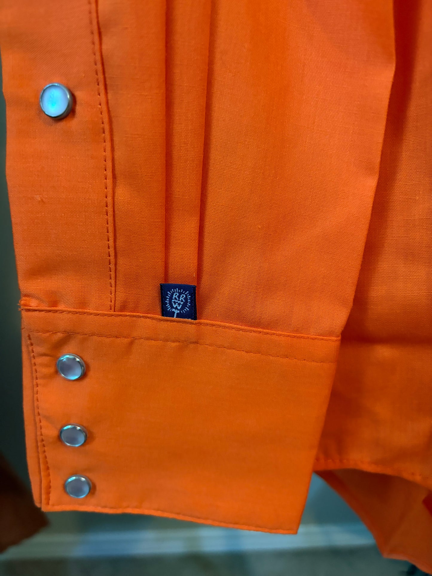 1970's Vintage NOS Rockmount Ranch Wear Orange Pearl Snap
