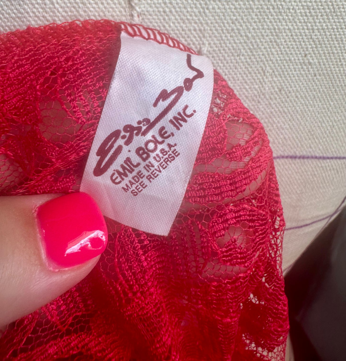 Vintage Emil Bole Red Negligee