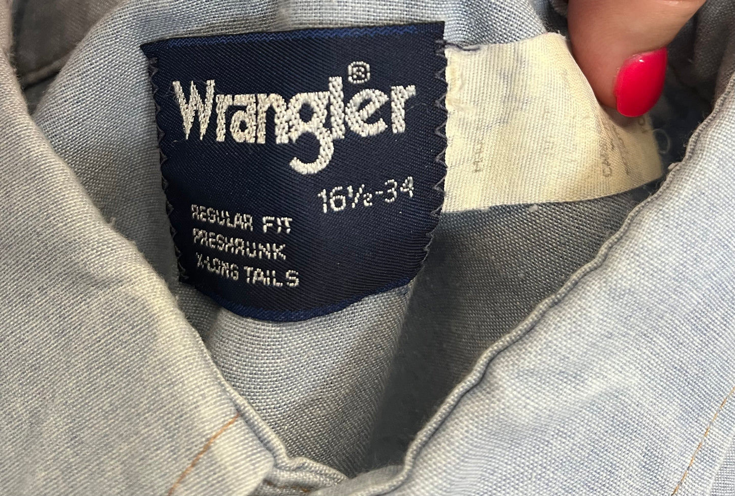 Vintage Wrangler Chambray Demin Pearl Snap