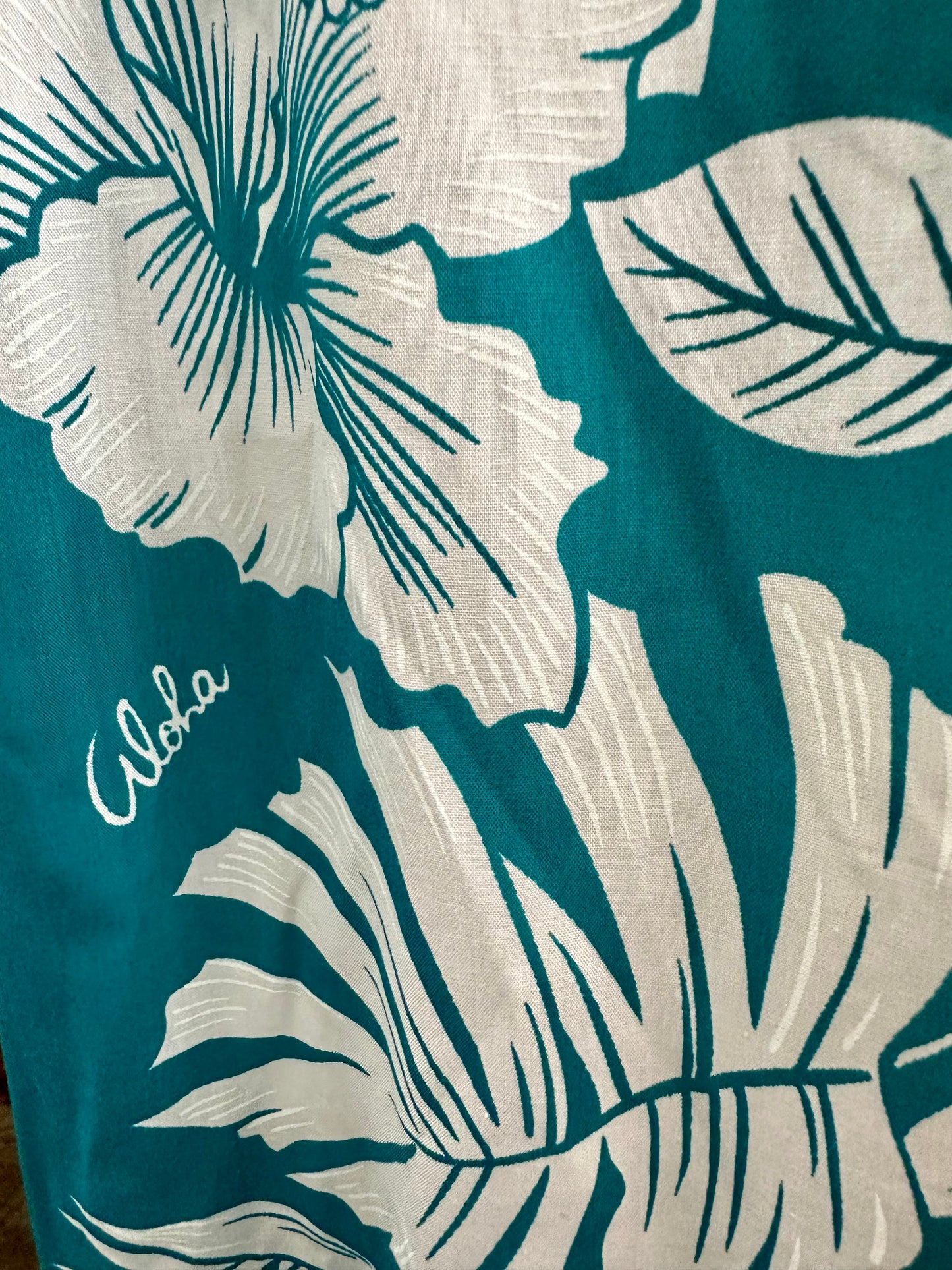 Vintage Royal Creations Hawaii Teal Dress