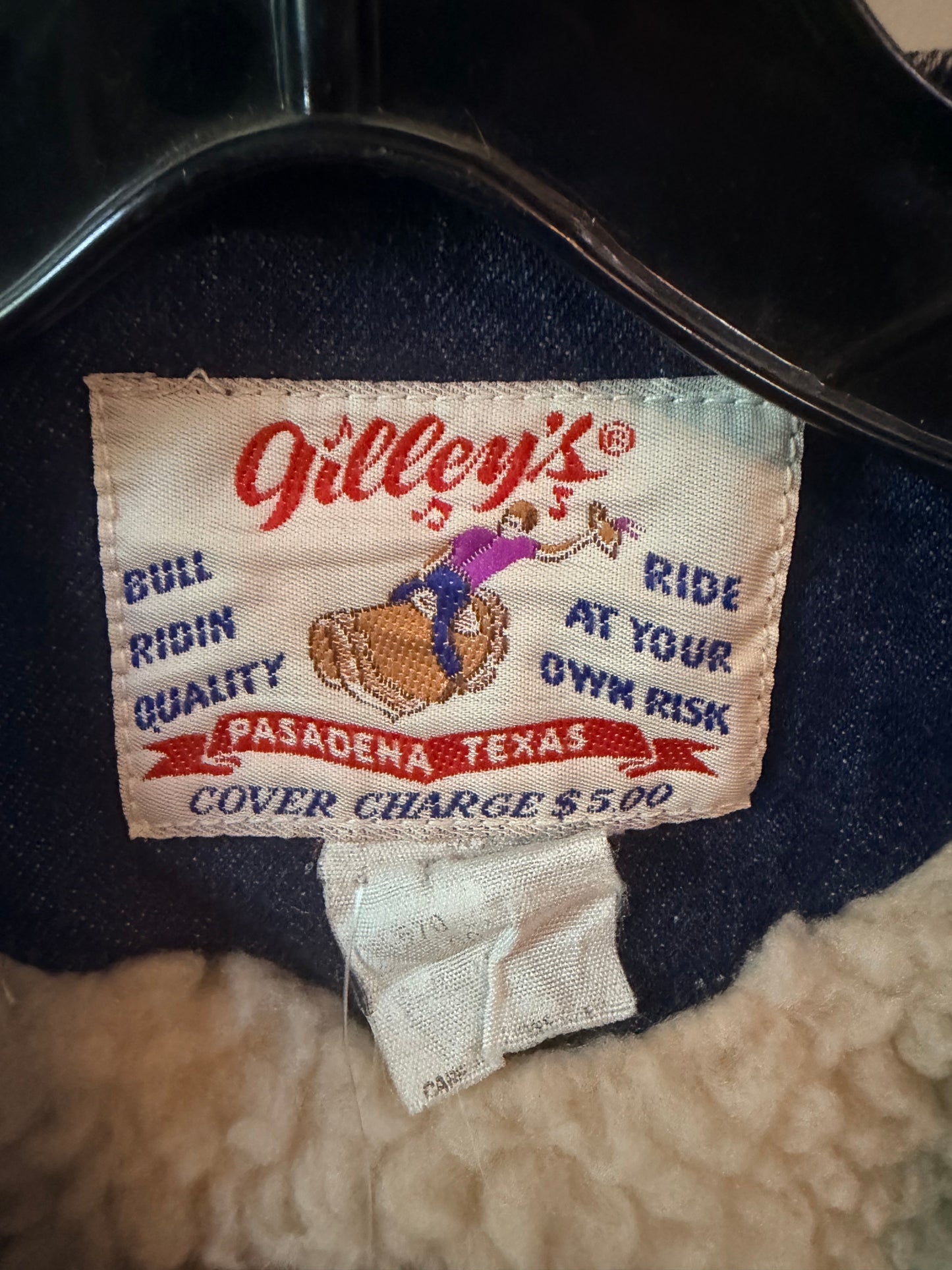 1980's Vintage Gilley’s Pasadena Denim Sherpa Vest