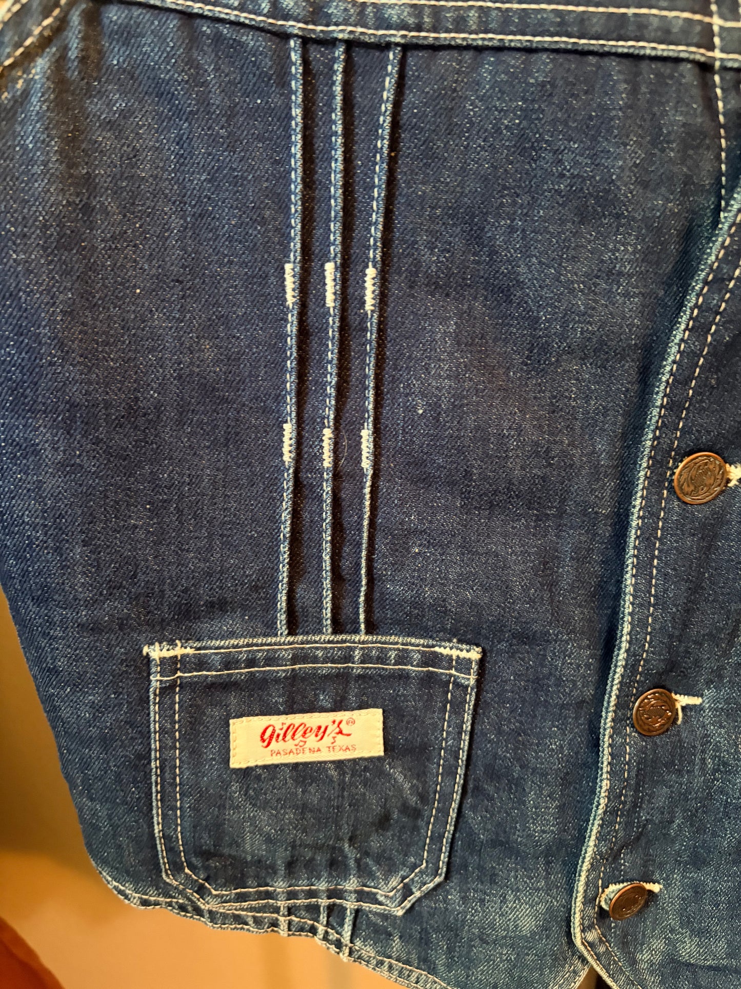 1980's Vintage Gilley’s Pasadena Denim Sherpa Vest