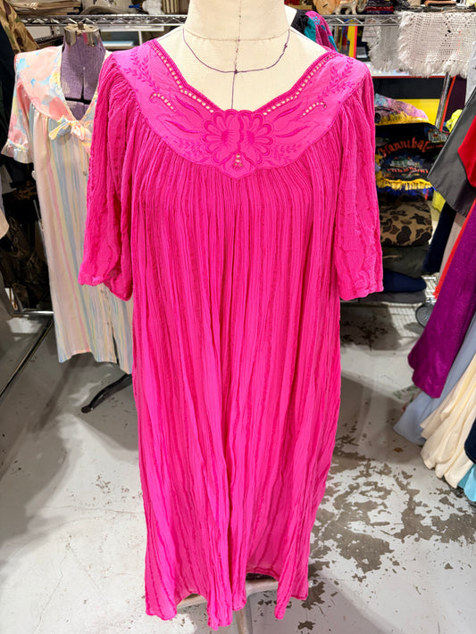 90s Tropical Escape Hot Pink MuuMuu