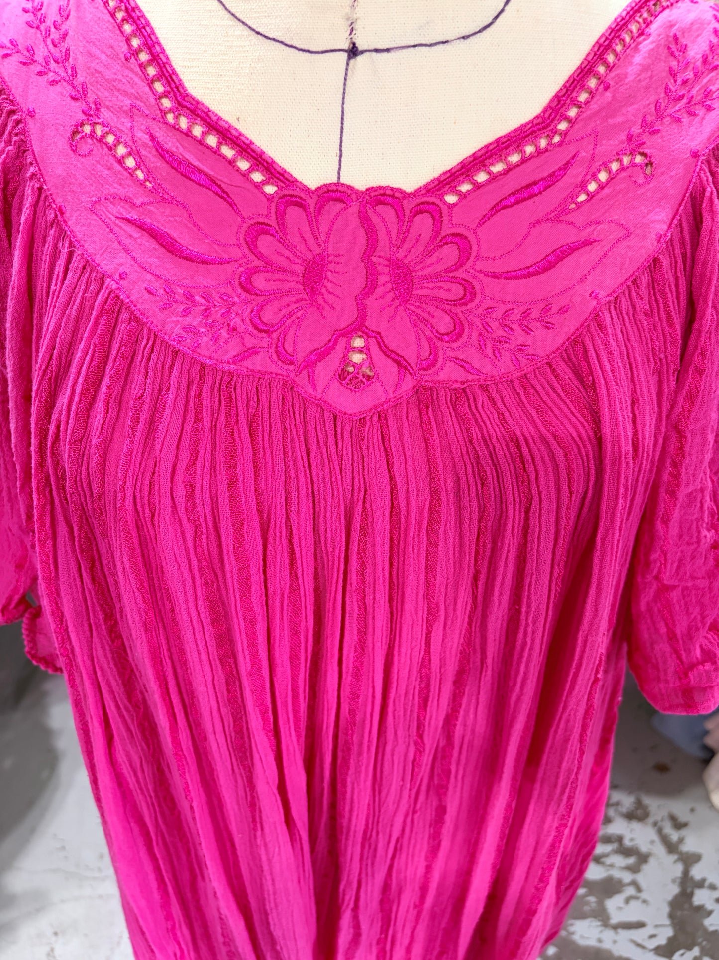 90s Tropical Escape Hot Pink MuuMuu