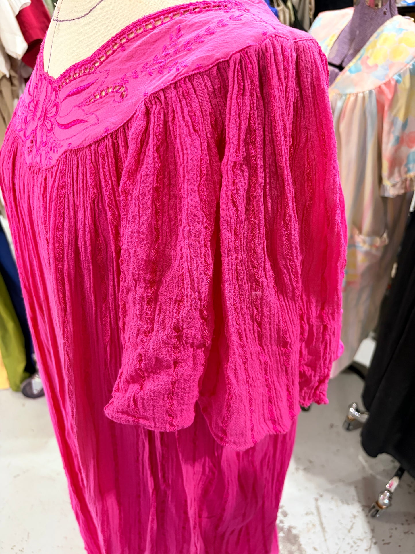 90s Tropical Escape Hot Pink MuuMuu