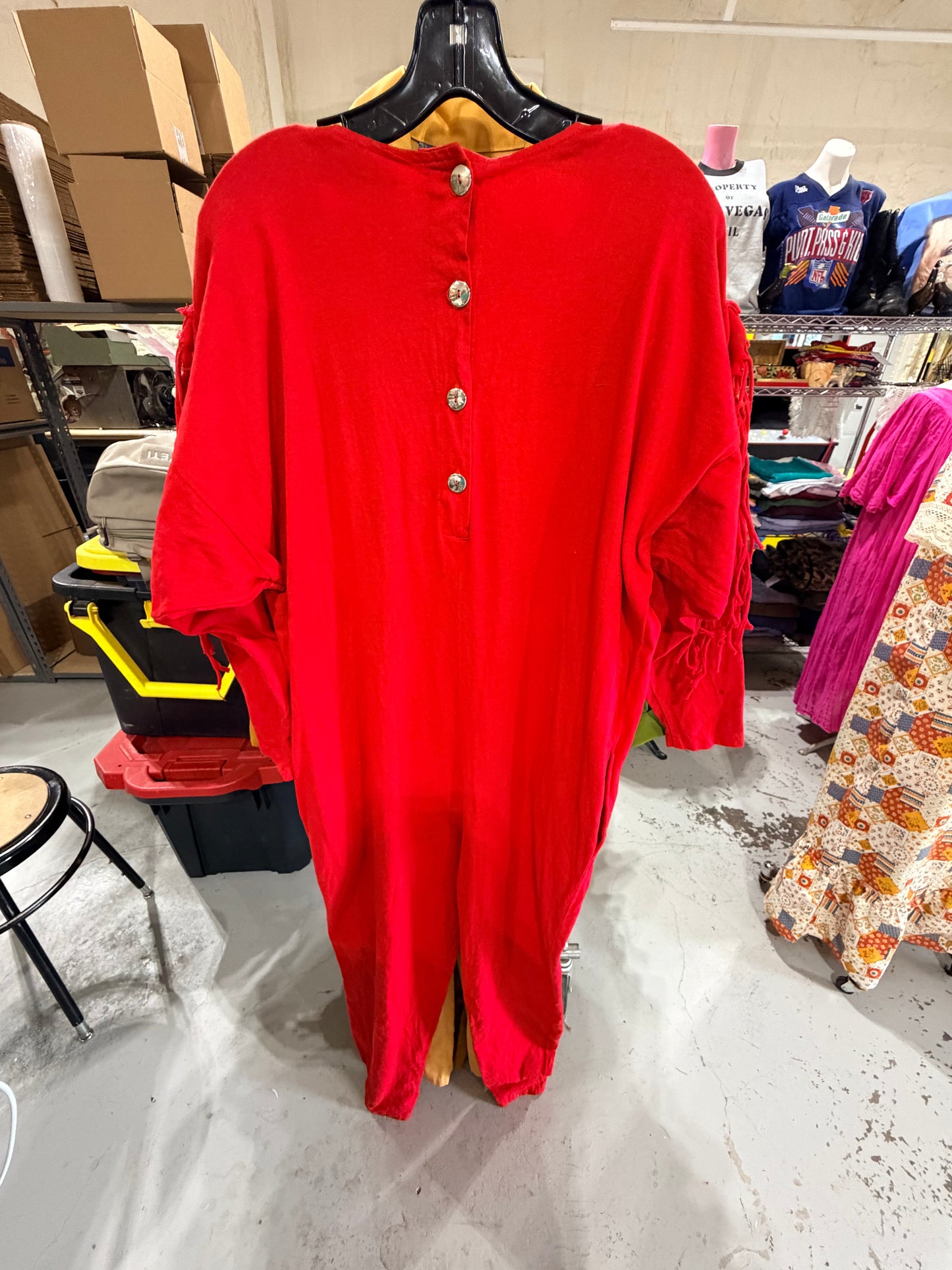 1980s Risky Red Western One Piece