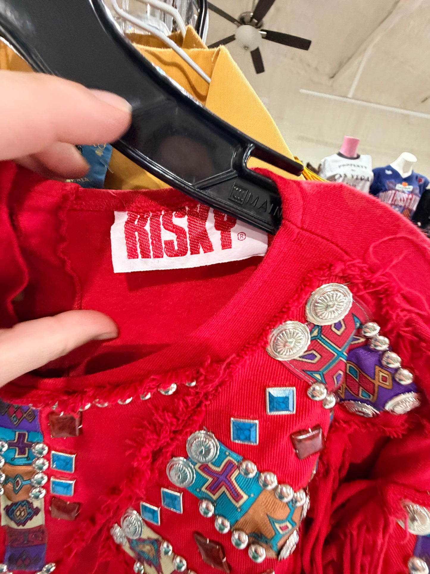 1980s Risky Red Western One Piece