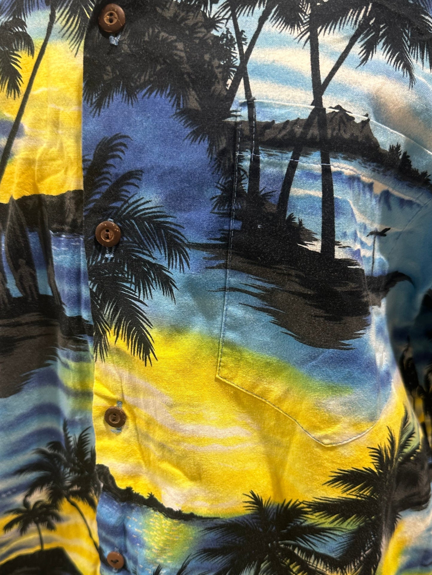 KY'S Hawaiian Shirt-Blue/Yellow