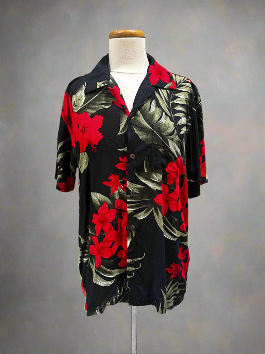 Favant Hawaiian Shirt-Red/Black