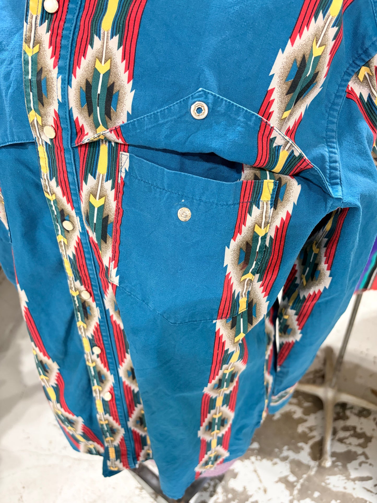 1990’s Wrangler Blue Aztec Pearl Snap