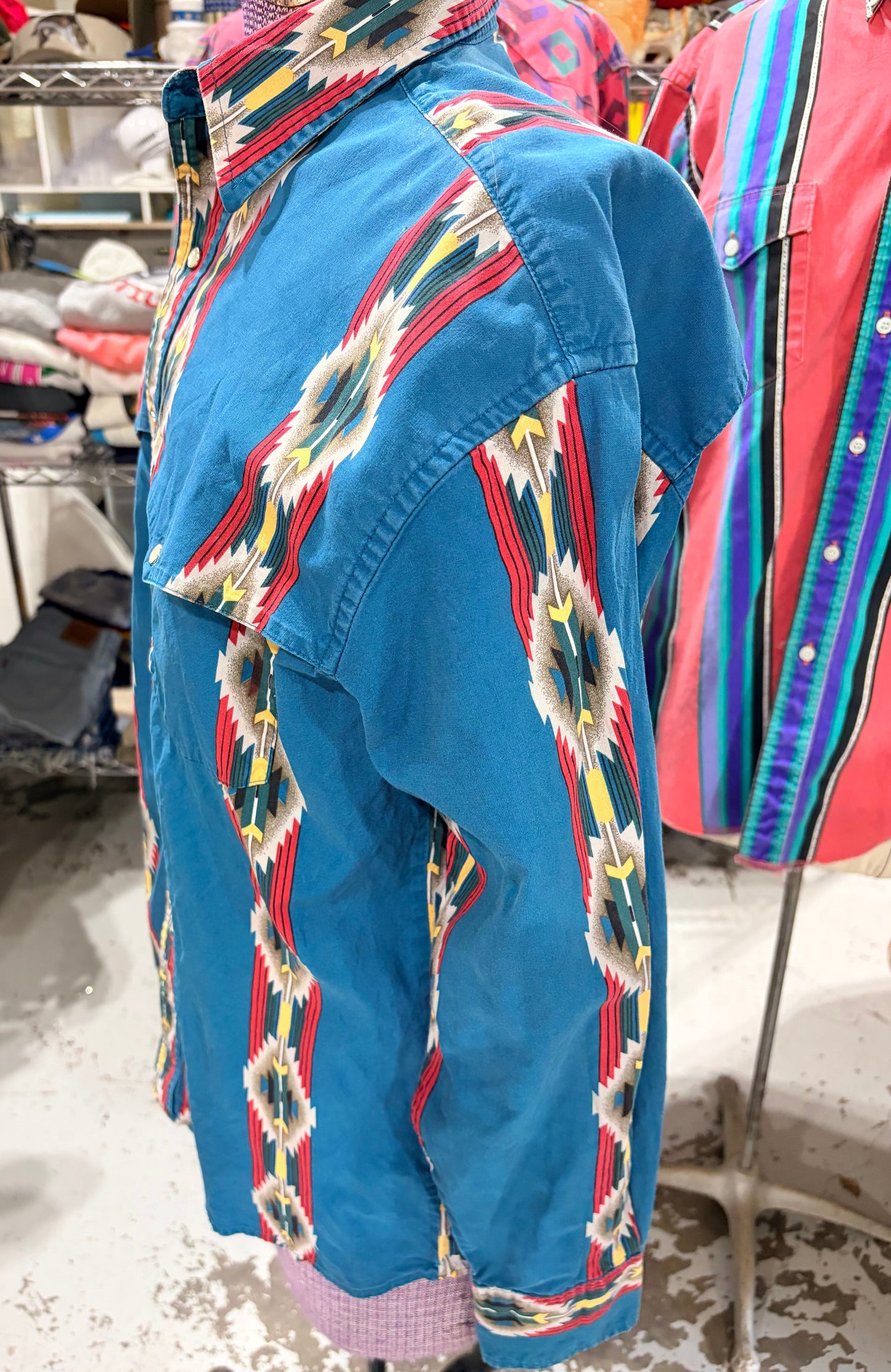 1990’s Wrangler Blue Aztec Pearl Snap