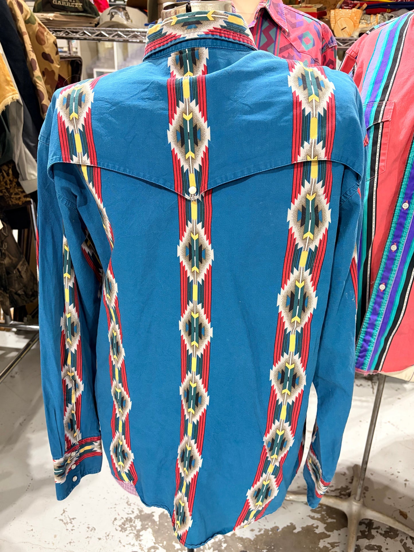1990’s Wrangler Blue Aztec Pearl Snap