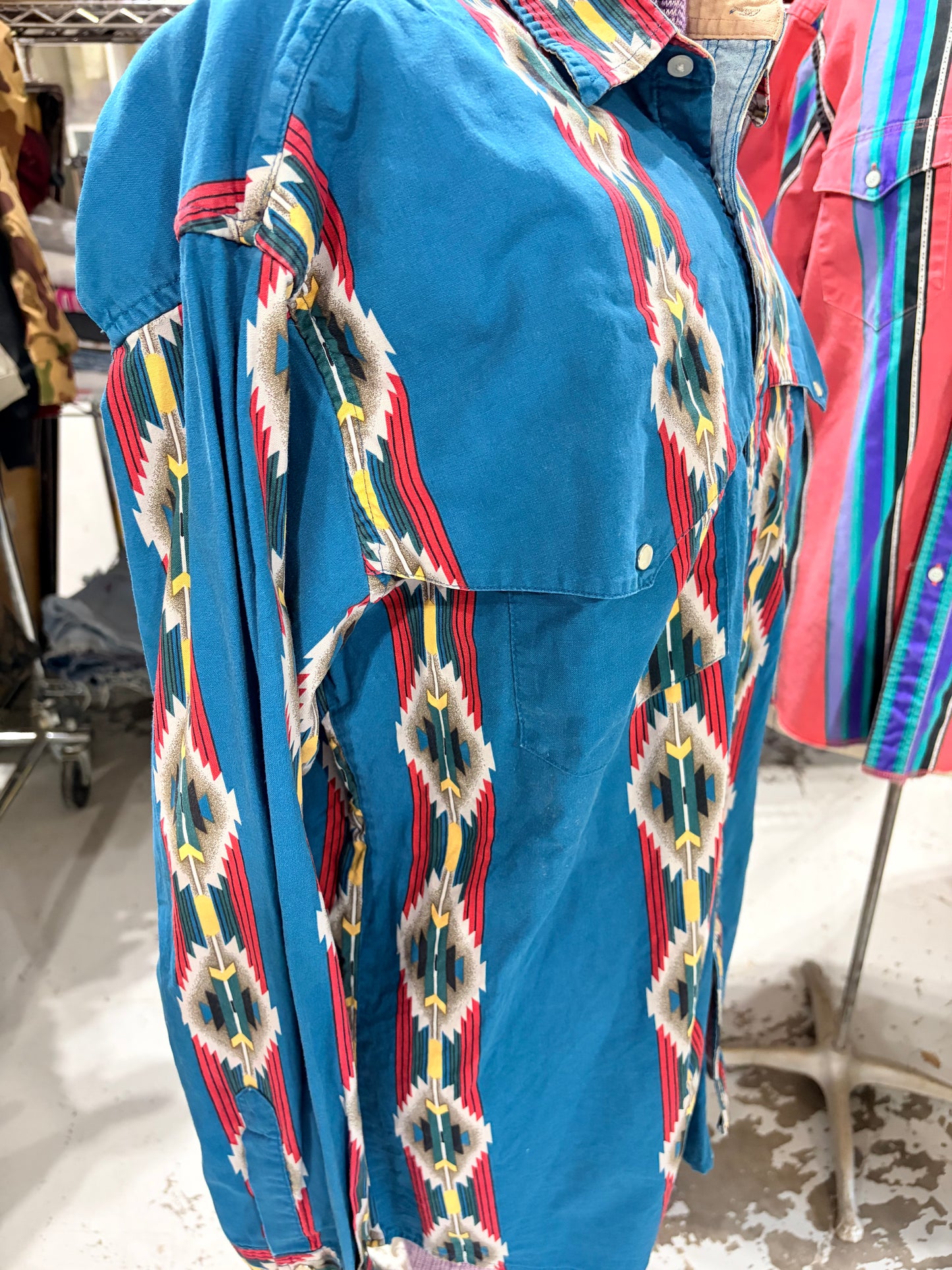 1990’s Wrangler Blue Aztec Pearl Snap