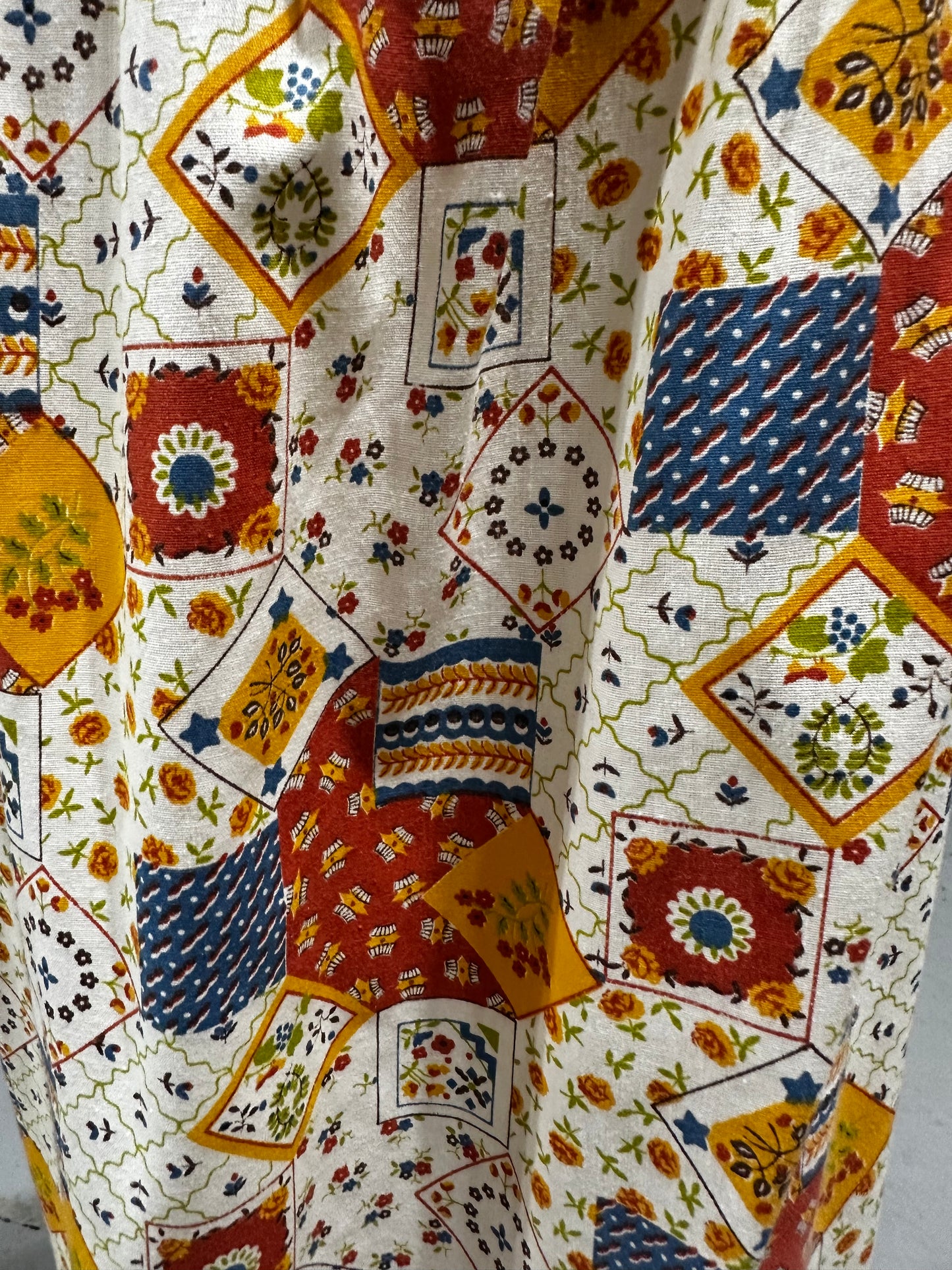 Vintage 70's Patchwork Lace Yolk Dress