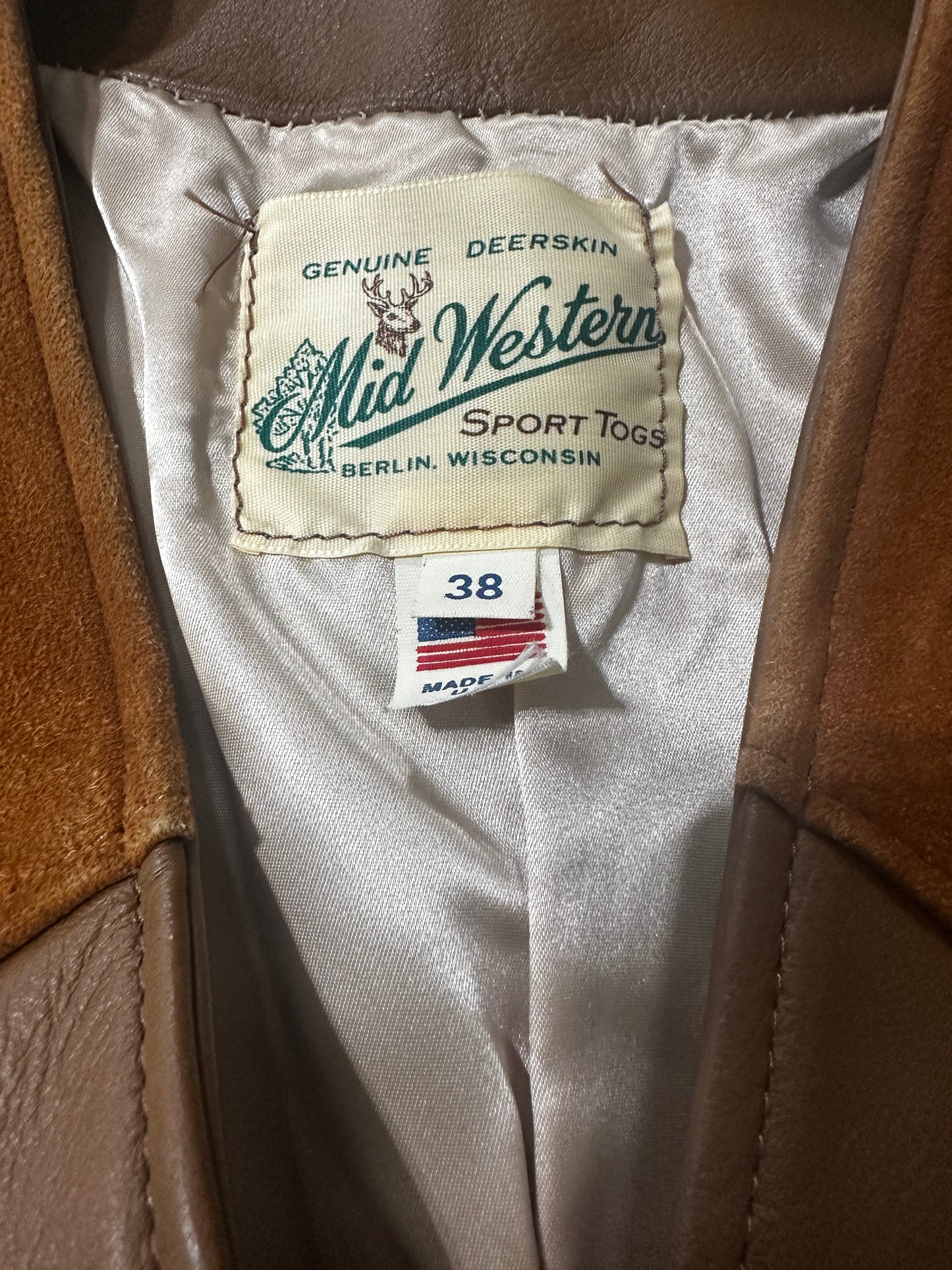 1960's Mid Western Sport Togs Deerskin Vest