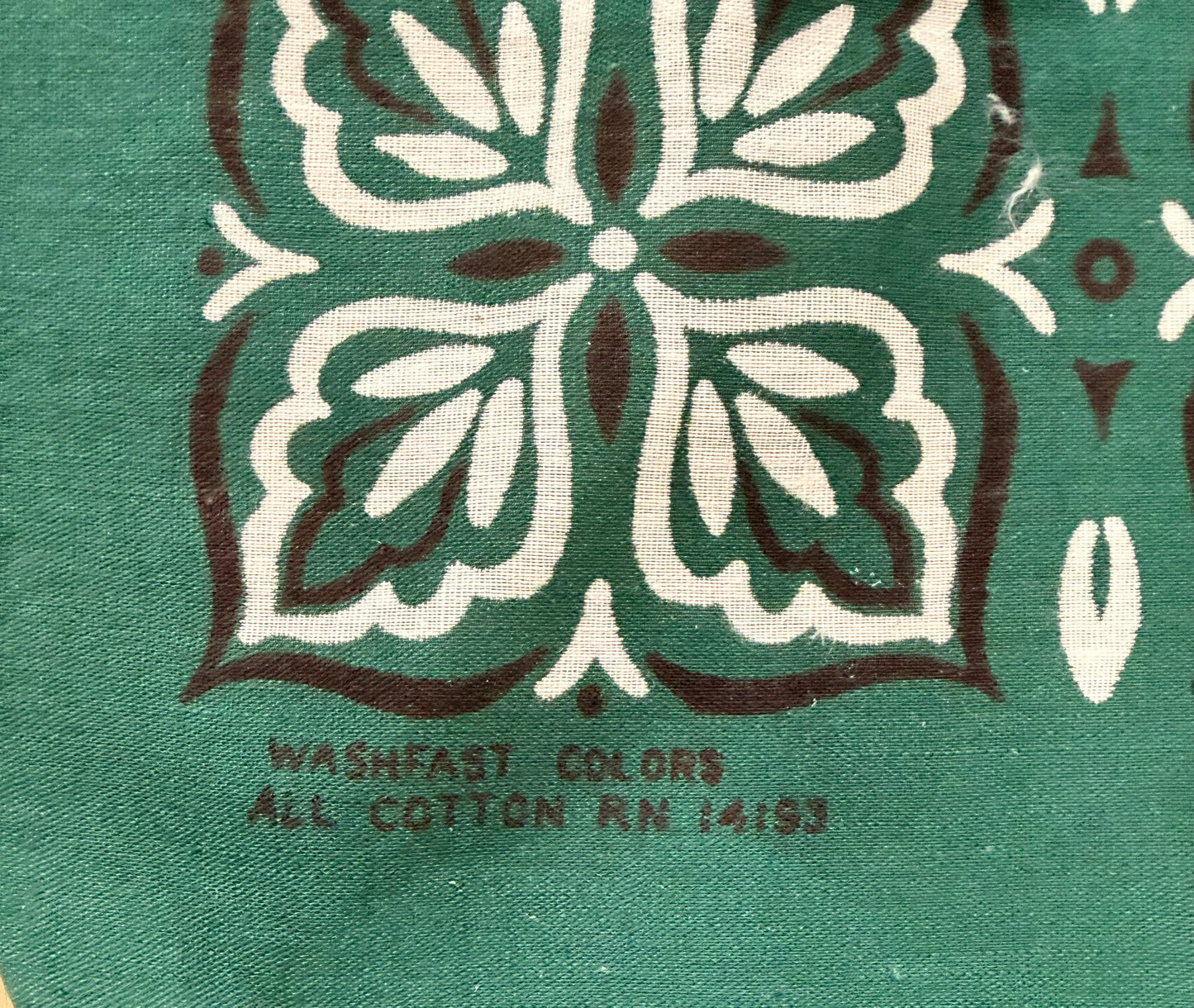 Vintage Dark Green Botanical Border Bandana